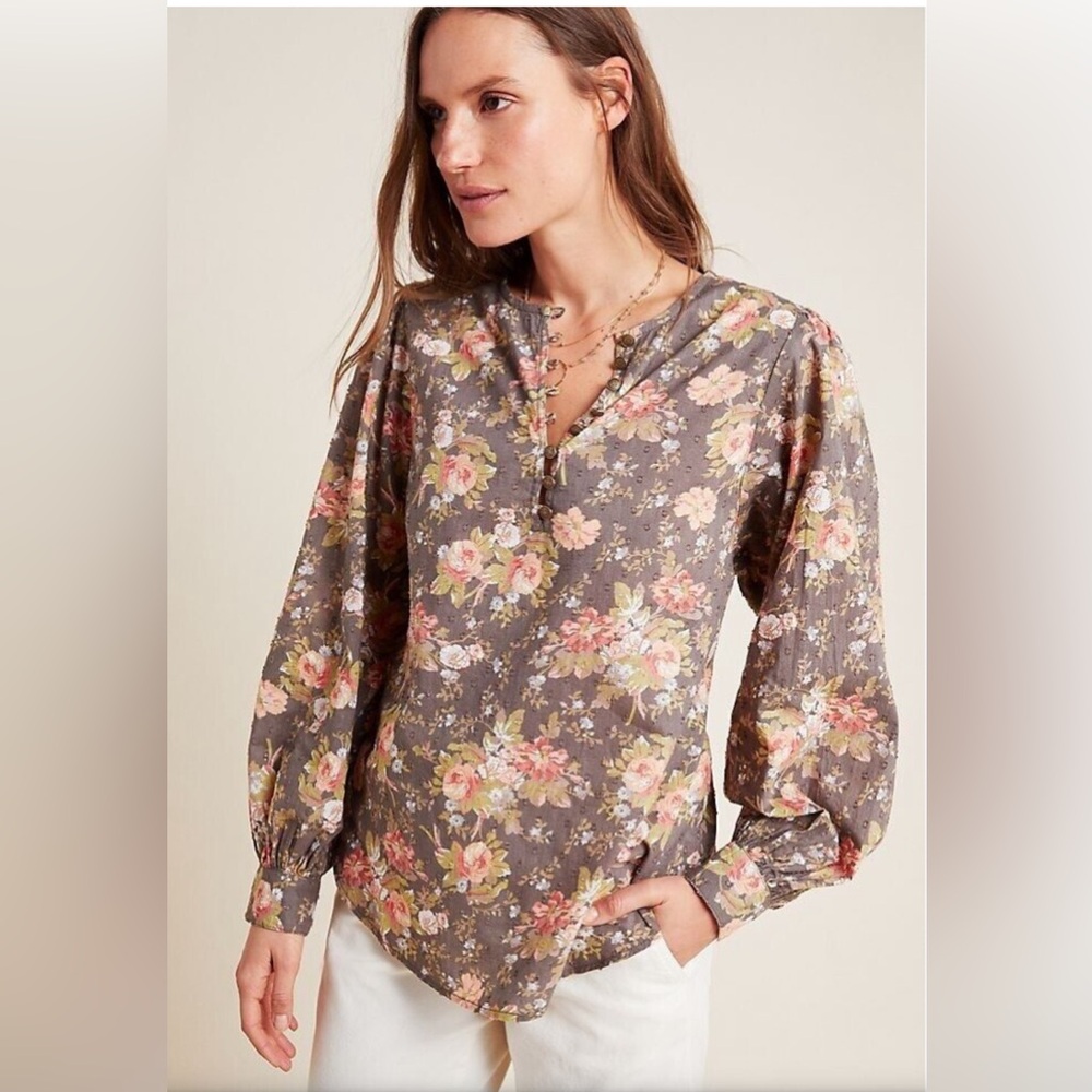 Anthropologie flower blouse